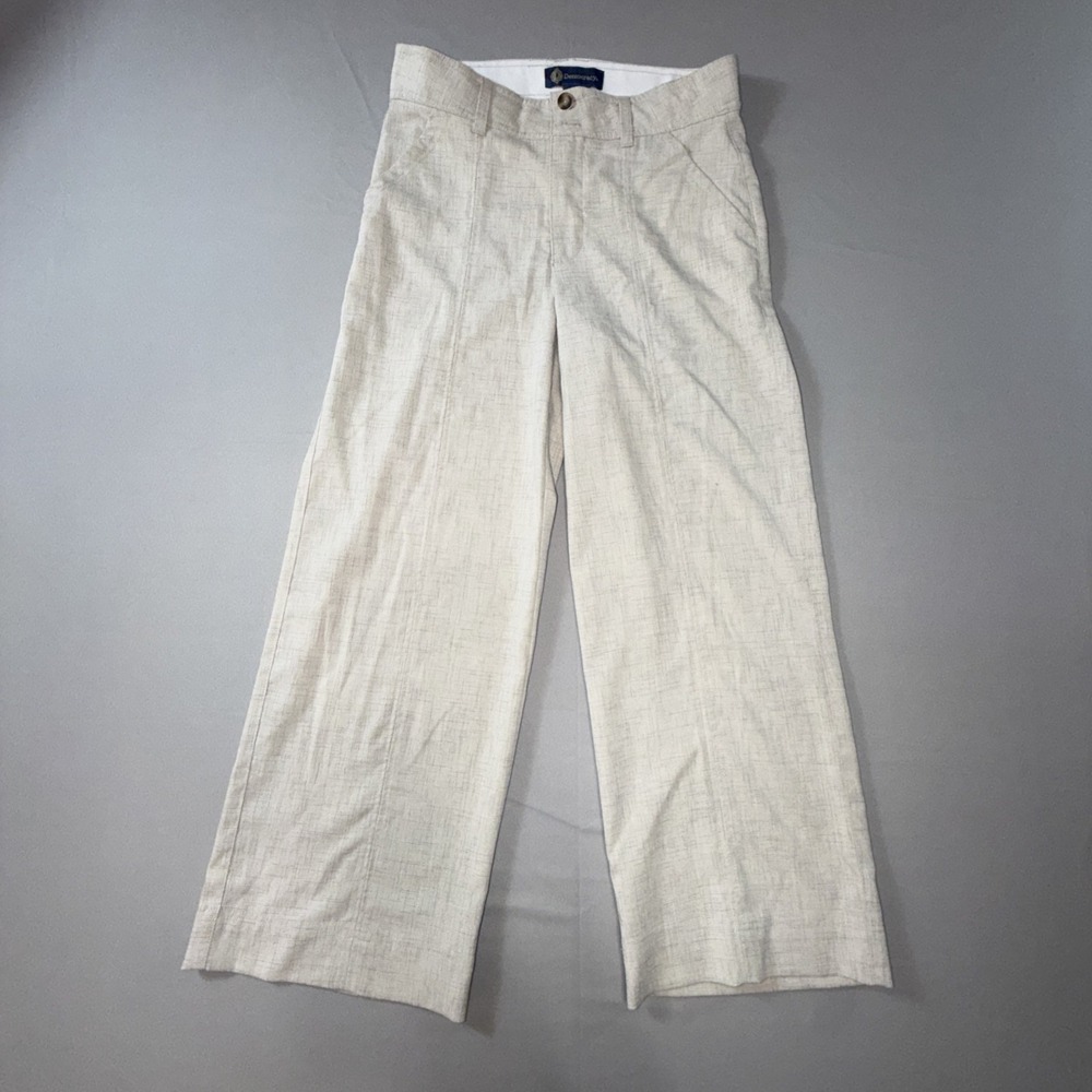 Democracy Ab Solution Wide Leg Ankle Pants Trouser Womens Size 4 Beige 31x26.5